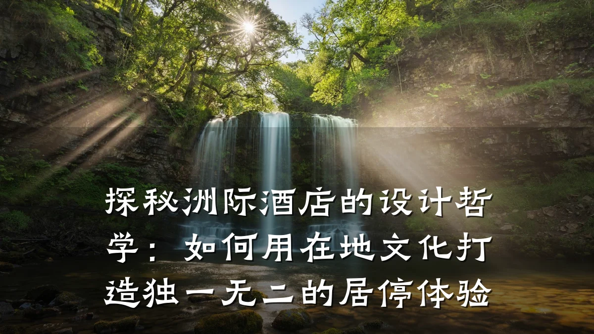 探秘洲际酒店的设计哲学:如何用在地文化打造独一无二的居停体验