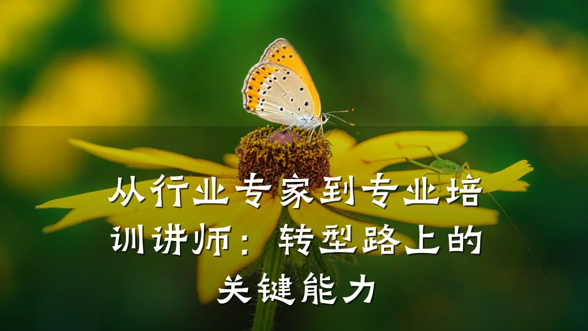从行业专家到专业培训讲师：转型路上的关键能力