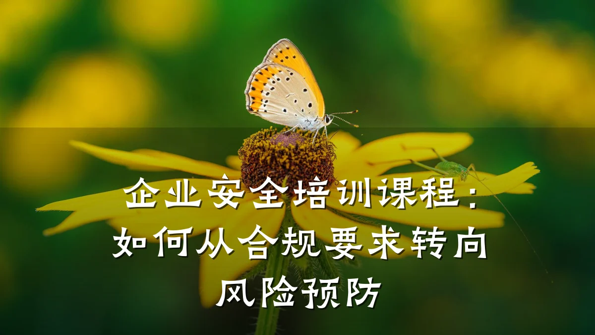企业安全培训课程：如何从合规要求转向风险预防