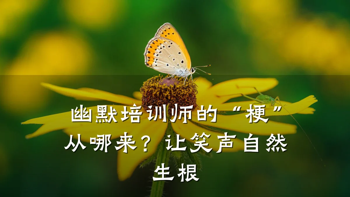 幽默培训师的“梗”从哪来？让笑声自然生根