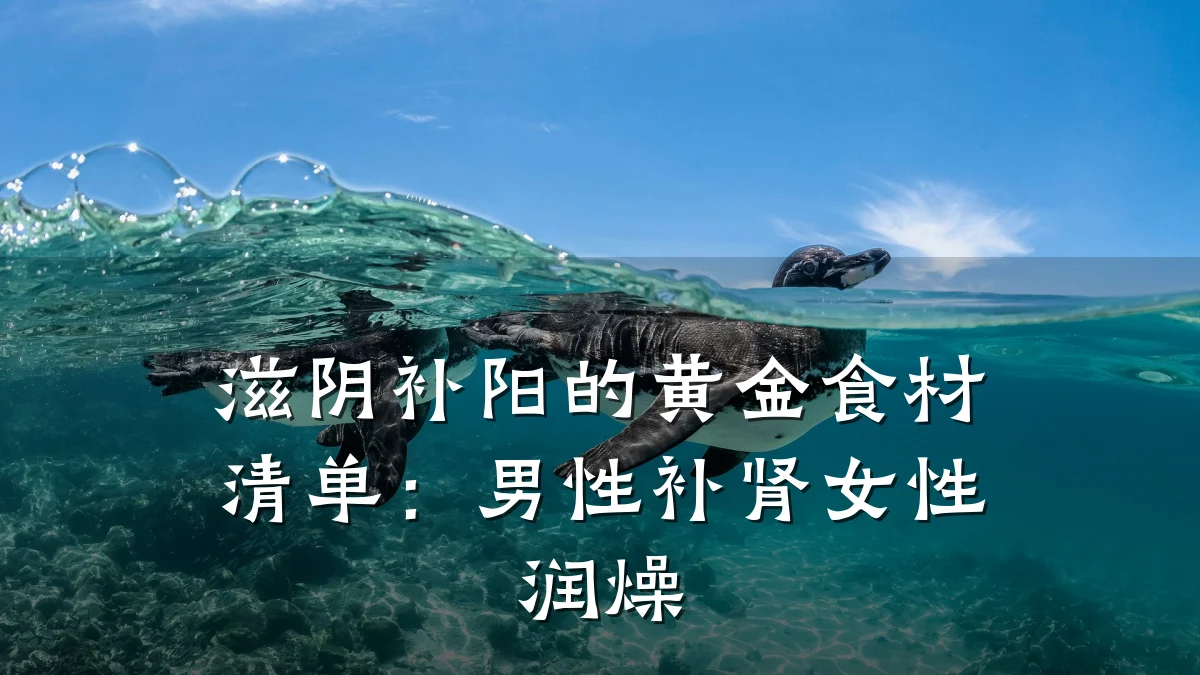 滋阴补阳的黄金食材清单:男性补肾女性润燥